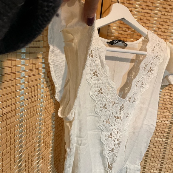 Zara Ivory Crochet Lace Top - Picture 3 of 6